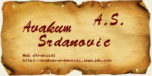Avakum Srdanović vizit kartica